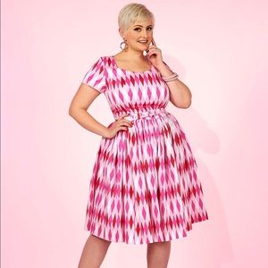 Pinup Couture Gena Dress in Pink Harlequin
